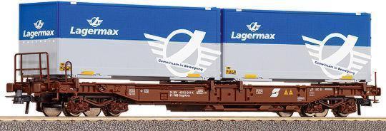 Container Car with 2 containers "Lagermax"<br /><a href='images/pictures/Roco/47117.jpg' target='_blank'>Full size image</a>